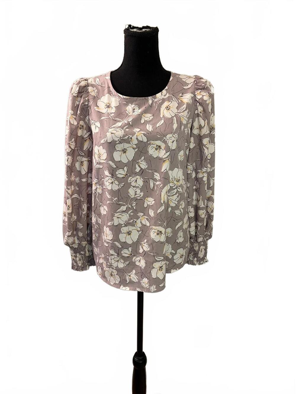 Pleione Floral Long Sleeve Blouse Size Small